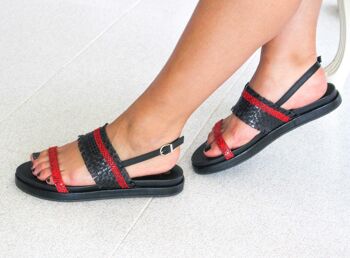Sandales mules pour femmes d'été, sandales en cuir véritable. Semelle confort -Zerimar 5