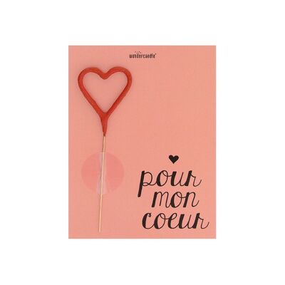 Per il mio cuore - Rosso Pastello - Mini Wondercard