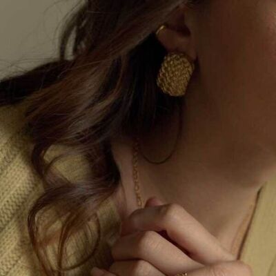 EARRINGS retro brass gilded with fine gold