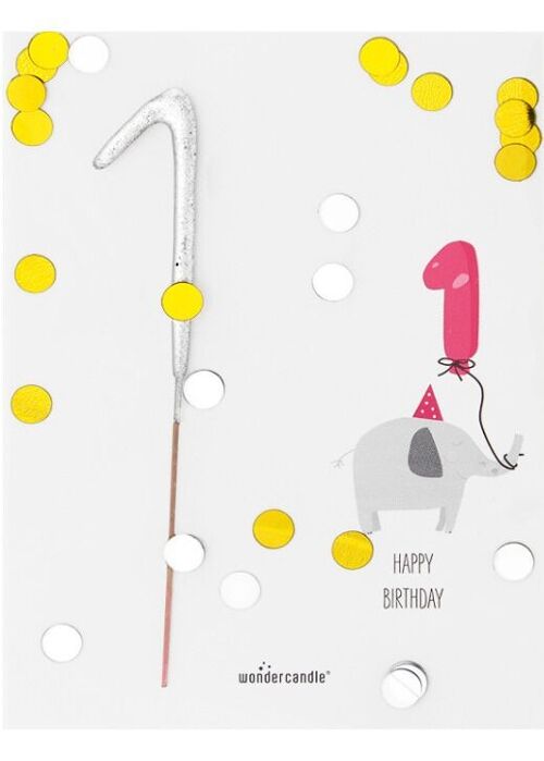 1 - Baby Birthday - Confetti - Mini Wondercard