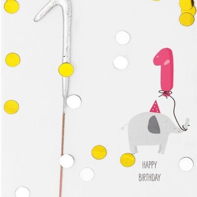1 - Cumpleaños Bebé - Confeti - Mini Wondercard