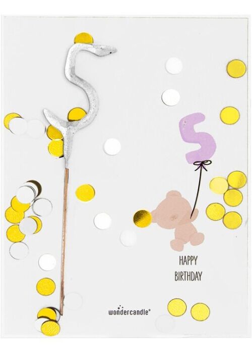 5 - Baby Birthday - Confetti - Mini Wondercard