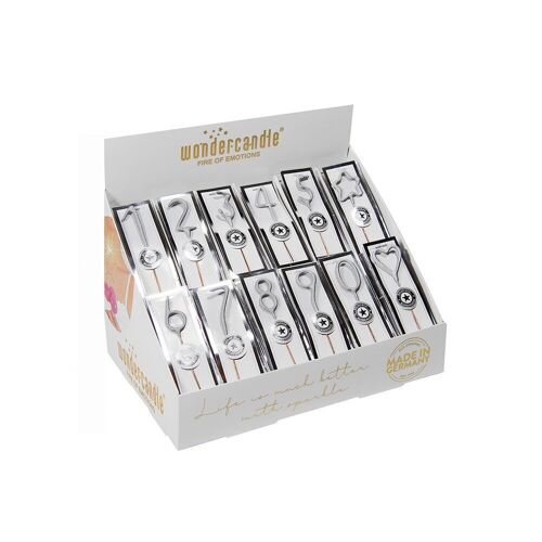 Platinum silver mini Assortment - 144 Wondercandle® mini