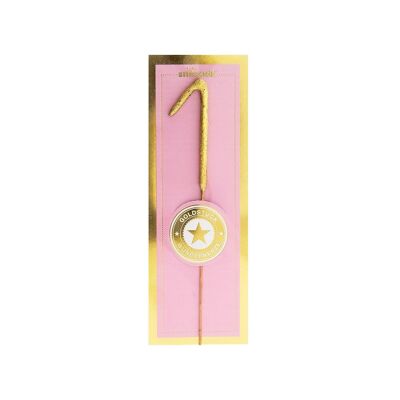 1 MINI - Gold / Pink - Goldstück - Wondercandle® Mini