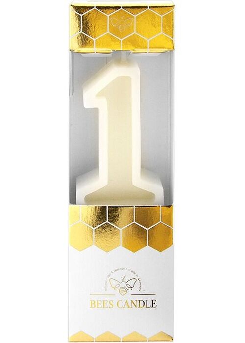 1 Bees Candle beeswax candle - White