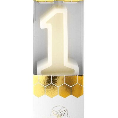 1 vela de cera de abejas Bees Candle - Blanca