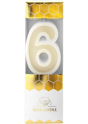 6 Bees Candle beeswax candle - White