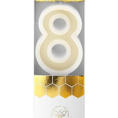 Vela de cera de abejas 8 Bees Candle - Blanca