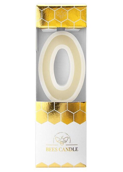 0 Bees Candle beeswax candle - White
