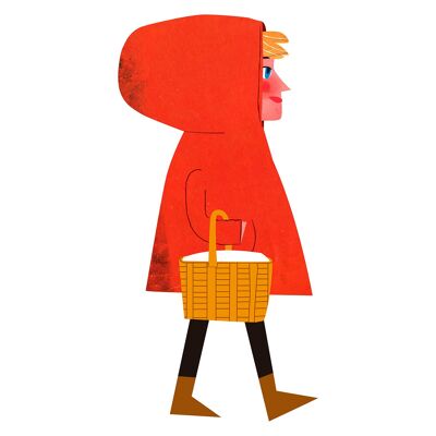 Illustrazione "Cappuccetto Rosso" di Mikel Casal. Riproduzione A5 firmata