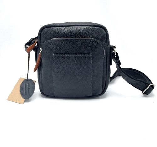 Genuine leather shoulder bag, for men, art. DO4812