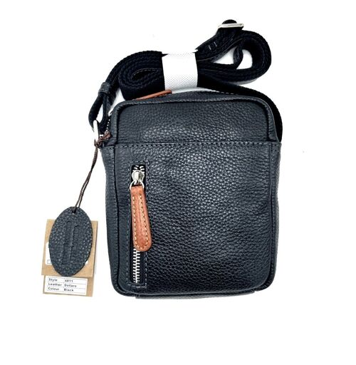 Genuine leather shoulder bag small size, for men, art. DO4811