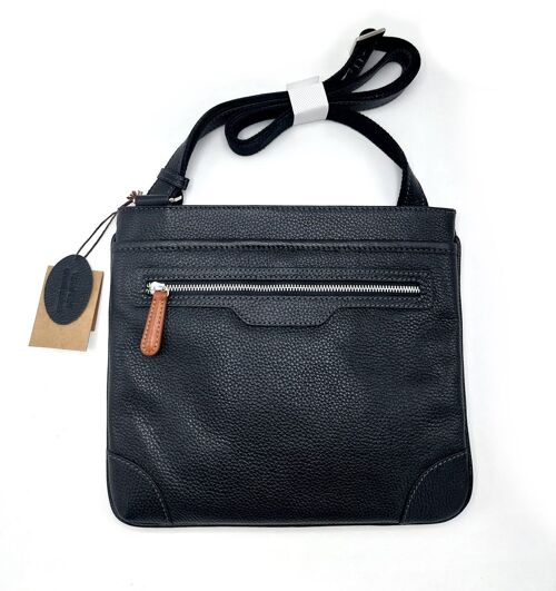 Genuine leather shoulder bag big size, for men, art. DO4809
