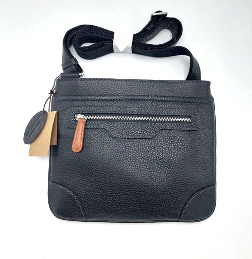 Genuine leather shoulder bag small size, for men, art. DO4810