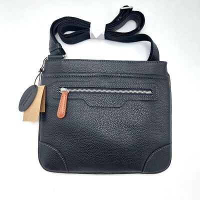 Bolso bandolera de piel auténtica de tamaño pequeño, para hombre, art. DO4810