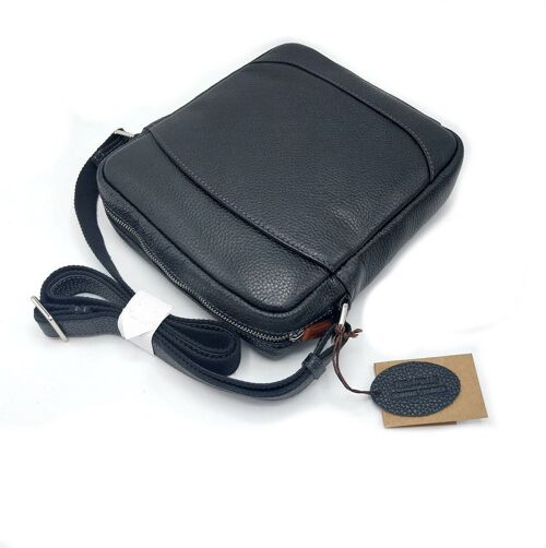 Genuine leather shoulder bag, for men, art. DO4807