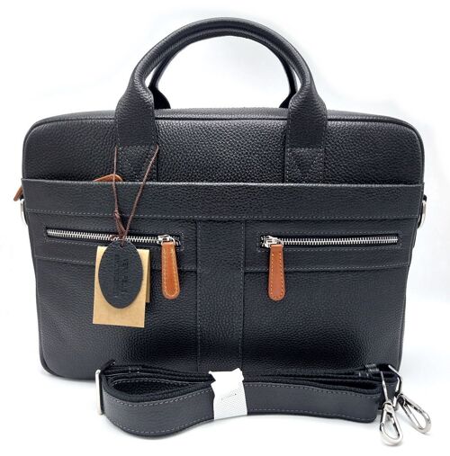 Genuine leather briefcase, for men, art. DO4815