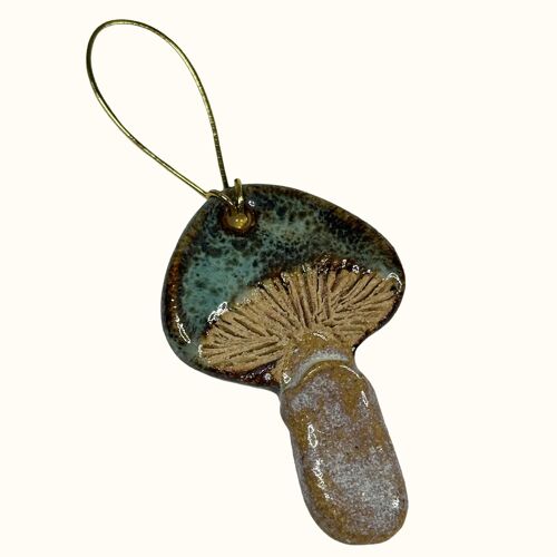 Green Round Mushroom Ceramic Hanging Decoration