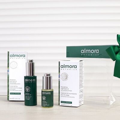 Day and Night Glow Duo - Olio viso giorno radioso 30 ml + Olio viso notte nutriente 15 ml + custodia gratuita