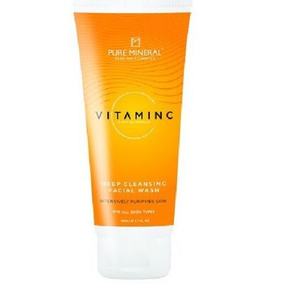 Pure Mineral - Detergente viso detergente alla vitamina C con minerali del Mar Morto (minerali del Mar Morto detergente viso alla vitamina C)