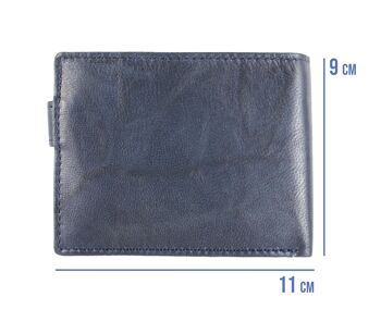 Portefeuille pour hommes porte-cartes en cuir véritable. Compartiments multiples -Zerimar 3