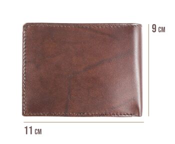 Portefeuille pour hommes porte-cartes en cuir véritable. Compartiments multiples -Zerimar 5