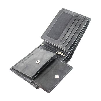 Portefeuille pour hommes porte-cartes en cuir véritable. Compartiments multiples -Zerimar 8