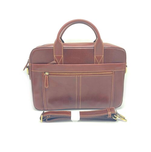 Buffered leather briefcase, for men, art. TA4816