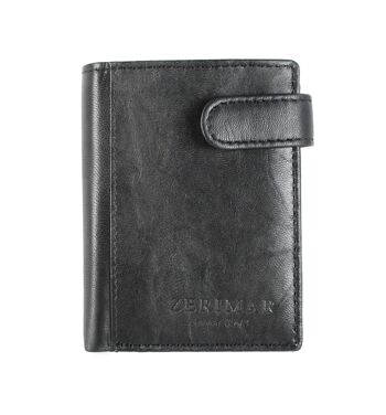 Portefeuille pour hommes porte-cartes en cuir véritable. Compartiments multiples -Zerimar 2