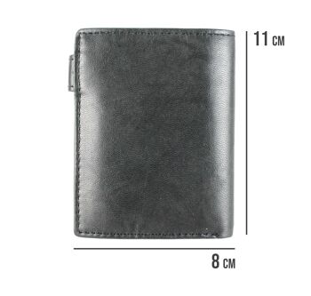 Portefeuille pour hommes porte-cartes en cuir véritable. Compartiments multiples -Zerimar 4