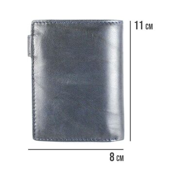 Portefeuille pour hommes porte-cartes en cuir véritable. Compartiments multiples -Zerimar 7