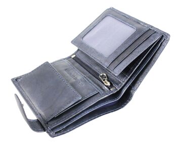 Portefeuille pour hommes porte-cartes en cuir véritable. Compartiments multiples -Zerimar 9