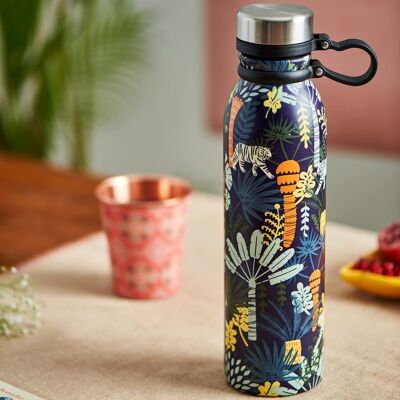 Bottiglia con sipper in acciaio Chumbak Quirky India - Blu