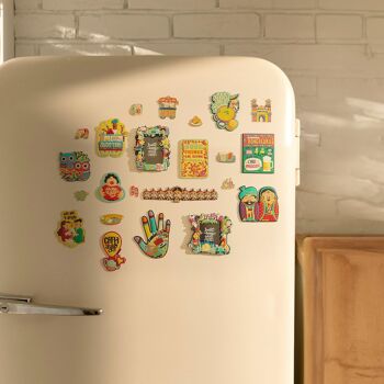 Aimants synthétiques pour réfrigérateur Chumbak (3.5 x 17 cm, multicolore) 2
