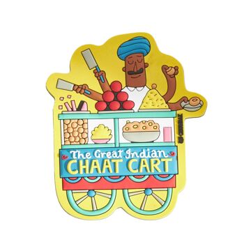 Chumbak Classics Chaat Cart Magnet - Aimant de réfrigérateur, Humour, Décoration intérieure, Aimant drôle 1