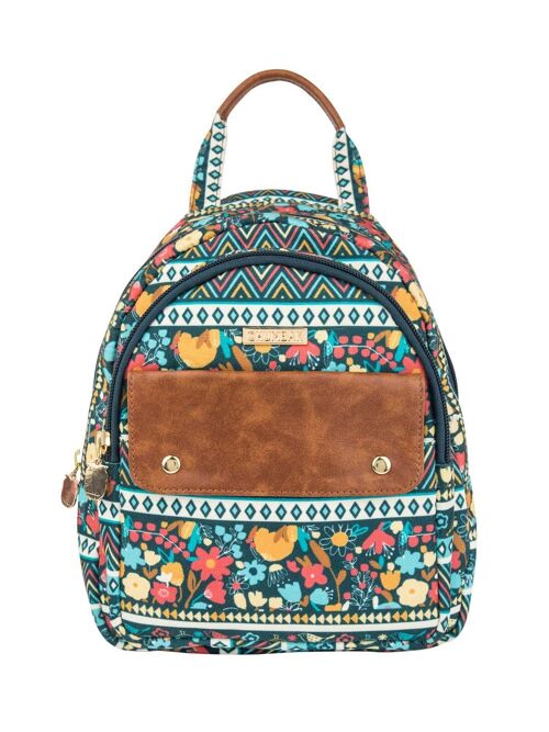Chumbak Women's Fashion Mini Backpack |Boho Spirit Collection| College/Travel/Daily Use Backpack | Quirky India Design with Printed Canvas - MultiColour