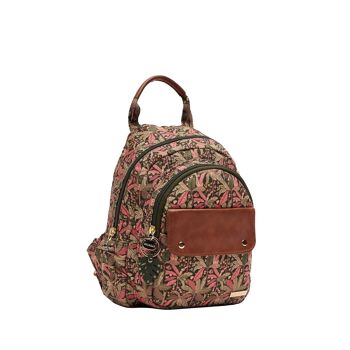 Chumbak Mini sac à dos tendance pour femme | Collection Palm Springs | Sac à dos universitaire/voyage/usage quotidien | Design indien original avec toile imprimée - Olive 3