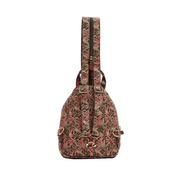 Chumbak Mini sac à dos tendance pour femme | Collection Palm Springs | Sac à dos universitaire/voyage/usage quotidien | Design indien original avec toile imprimée - Olive 4