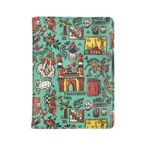 Chumbak Women's Passport Holder |Independent India Collection |Vegan Leather Travel essentials for Women |Travel Wallet with 3 Slots for Debit/Credit Card, 1 Passport Slot, 1 Transparent ID Window - Green