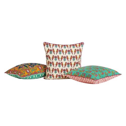 Chumbak Streets of Jaipr Kutch Cushion Covers - Set of 3
