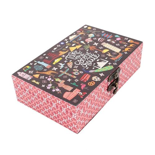Chumbak Engineered Wood Storage Boxes (Pink, Scenic Route), 1500 Millimeter