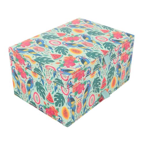 Chumbak Caribbean Vibes Trinket Box For Her - Jewelry Box Organizer For Girls Bedroom & Office -Eco Leatherette Box For Trinket Storage; Velvet Lining - Gift For Girls; Size 7.0"X5.1"X3.5" White