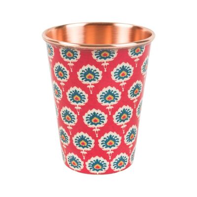 Bicchiere in rame con motivo floreale indiano Chumbak - Grande