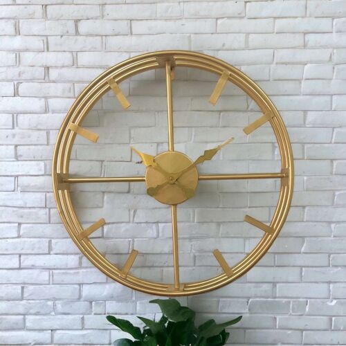 Writings on the Wall Golden Triple Ring Wall Clock, Stylish and Latest, Handmade, Quartz Mechanism, Gold, 2 feet, Wall Mount, Round