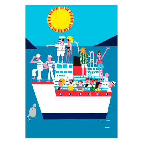 Ilustración "Crucero" de Mikel Casal. Reproducción A4 firmada