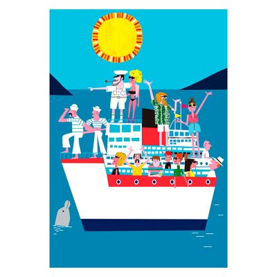 Illustrazione "Crucero" di Mikel Casal. Riproduzione A4 firmata