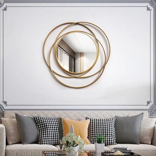 Writings on the Wall Spiral Wall Mirror, Handmade, for Home, Kitchen, Living Room & Office, Gold, 2 feet, Wall Mount, Round