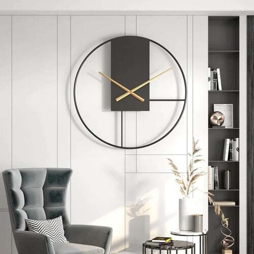 Writings on the Wall Designer Long Dial Wall Clock, Stylish and Latest, Handmade, Quartz Mechanism, Gold, 1.5 feet, Wall Mount, Round