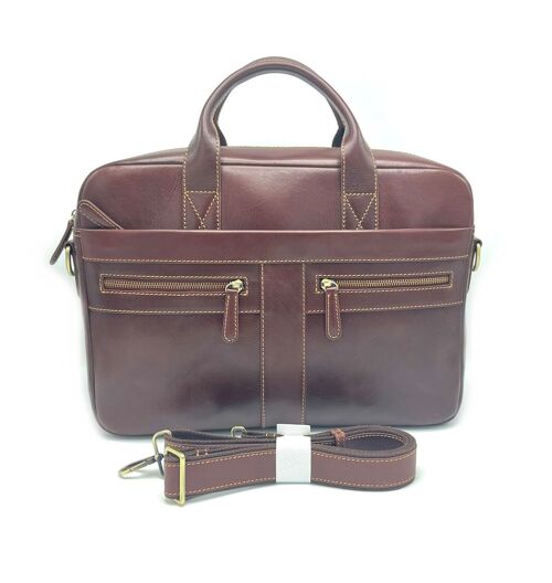 Buffered leather briefcase, for men, art. TA4815