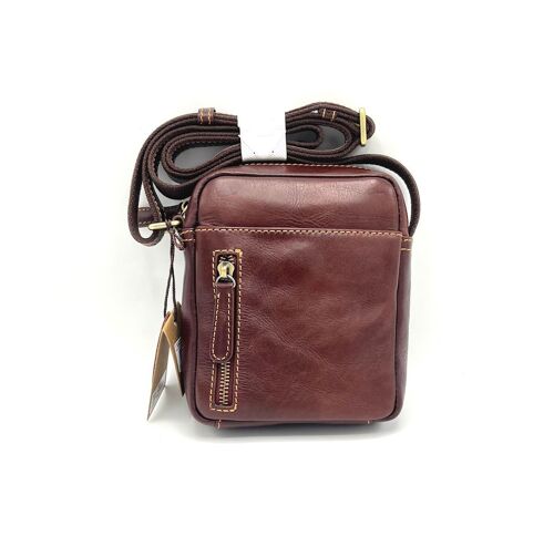 Buffered leather shoulder bag small size, for men, art. TA4811